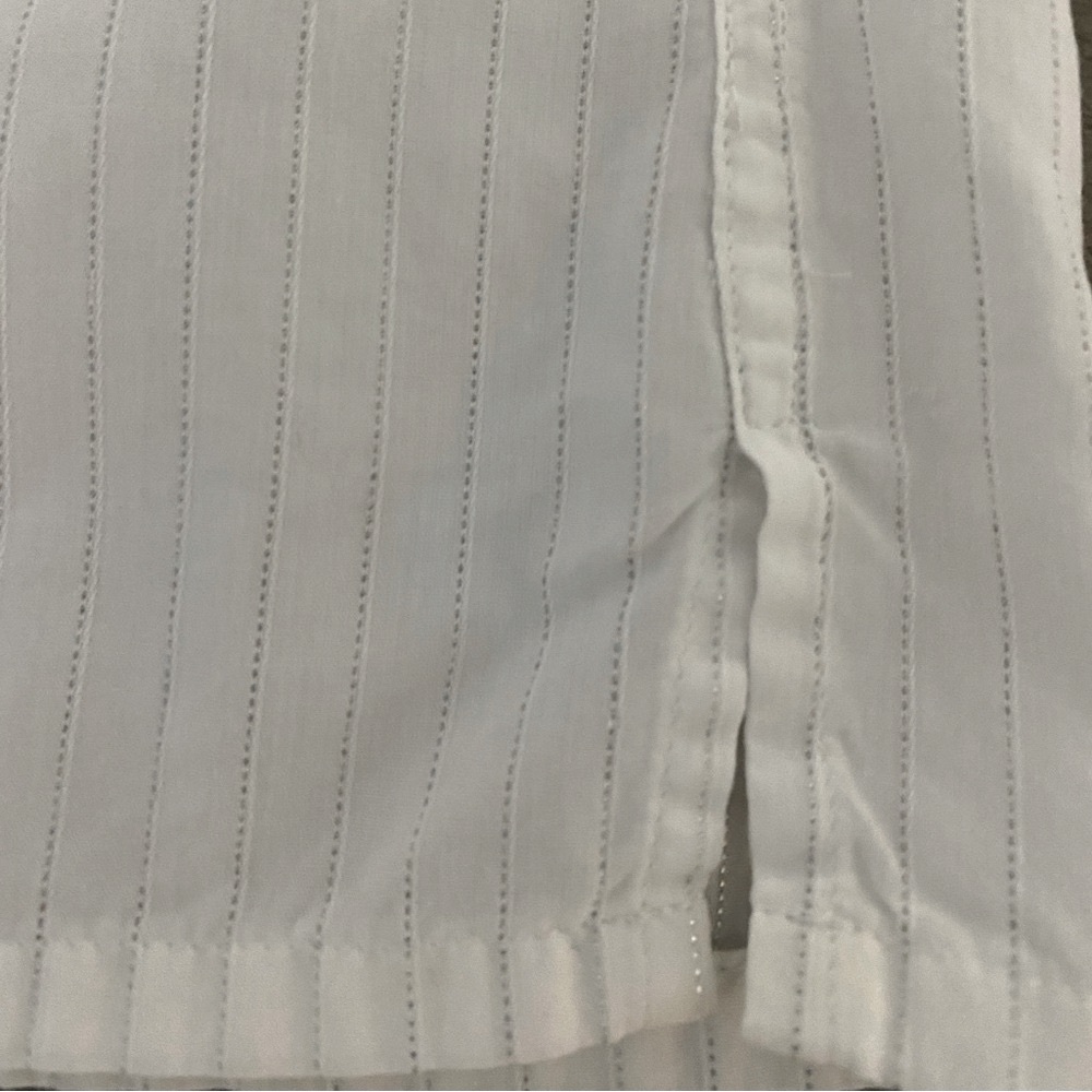 GIVENCHY White & Silver Lurex  Pinstripes Pleated  Mens Shirt IT 38, US S - Picture 11 of 12